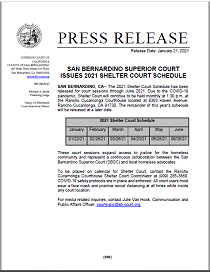 SBSC Issues 2021 Shelter Court Schedule