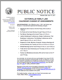 Victorville Family Law Calendar Change of Assignments